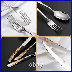 DAFFODILY Luxury Cutlery Set 16 Piece 18/10 Stainless Steel Cutlery Set for 4