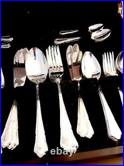 Designer Boxed 62 Piece Canteen Cutlery set Unused Stainless Steel 6 Settings