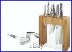 Global 7 Pcs Ikasu Knife Block Set+ceramic Water Sharpener Rrp$899