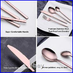 Gold Cutlery Set Stainless Steel Utensils Tea Spoon Fork Knife Wholesale 6 24pc