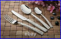 Hammer Finish 24 Pcs Cutlery Set with Stand