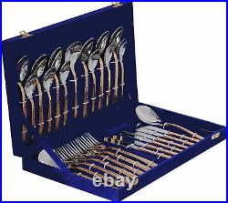 Hammered Steel Copper Spoon, Butter Knife and Forks Set, 27 Pcs, Cutlery Sets