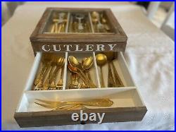 Harivergoldet 23/24 karat Gold Plated Solingen 70 piece home dining Cutlery Set