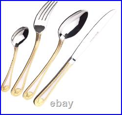 Heavy 72pcs Gold Cutlery Table Set Stainless Steel Canteen Christmas Gift