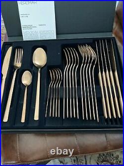 Herdmar 24 piece Matt brushed bronze coloured Cutlery Set bnib