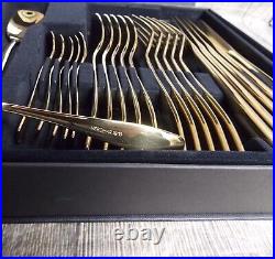 Herdmar Lizz 24 Piece Cutlery Set Brand New £190 Gold Stainless Presentation Box