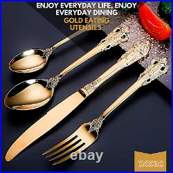 IMKRC Stainless Steel 24 Piece Cutlery Sets Dishwasher Safe Knife Fork Spoon