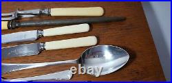 James Ryals Silver Plated Resin Faux Bone Canteen Of Cutlery Retro Teak Case