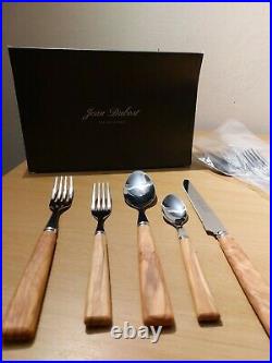 Jean Dubost 20 Piece Cutlery Set with Olive wood handles
