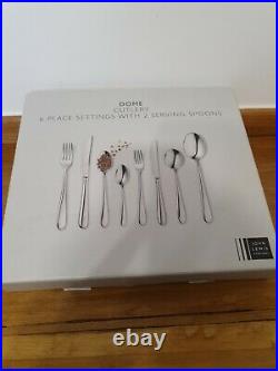 John Lewis Dome Cutlery 6 place 44 total items 18/8 Stainless Steel BNIB