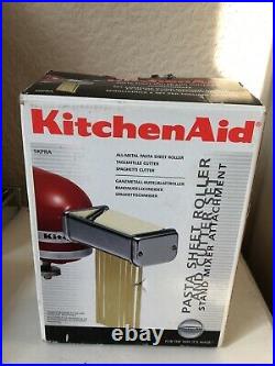 KitchenAid Pasta Sheet Roller And Cutter Set Attachments Stainless Steel boxed