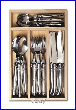 Laguiole 24 Piece Cutlery Set Tableware Dining Stainless Steel in Wooden Box NEW