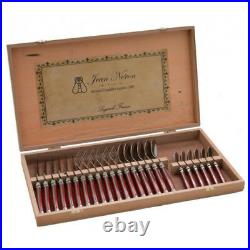 Laguiole 24 Piece Cutlery Set Wooden Gift Box by Jean Neron Red