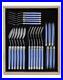 Laguiole 24 Piece Cutlery Set in Premium Quality Wooden Display Tray Pearl Blue