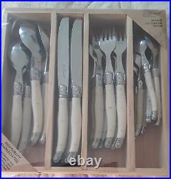 Laguiole 24 piece cutlery set stainless steel Ivory