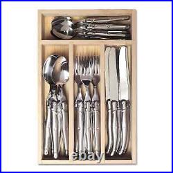 Laguiole Classic Cutlery 24 Piece Set Tableware Various Colours in Wooden Box