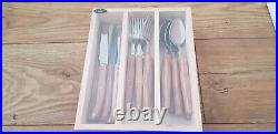 Laguiole Cutlery Set, Olive Wood 18 Piece/6 Place Settings
