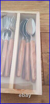 Laguiole Cutlery Set, Olive Wood 18 Piece/6 Place Settings