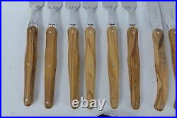 Laguiole Cutlery Set, Olive Wood 18 Piece/6 Place Settings one knife missing