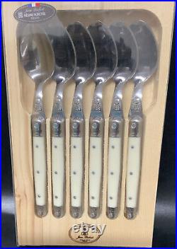 Laguiole Ivory Horn Cutlery Set 18 Piece/6 Place Settings + 6 x Large Tea Spoons
