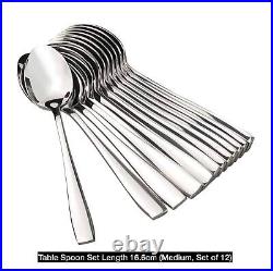 Lot of Stainless Steel Table Spoon Set Dinner Serving Spoons set of 12 Pcs