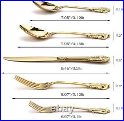 Luxury Gold Cutlery Set 30 pcs, 18/10 Stainless Steel Alloy Flatware Set