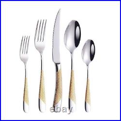 Luxury Gold and Silver Cutlery Set 30 pcs, 18/10 Stainless Steel Alloy Flatware