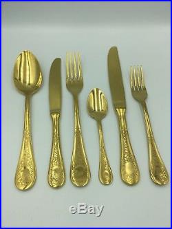 Luxury Mepra 36 Piece Diana Oro Stainless Steel Cutlery Set gold Colour Italian