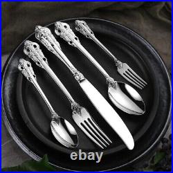 Luxury Silver Cutlery Set 30 pcs, 18/10 Stainless Steel Alloy Flatware Set