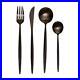 Matte Black Retro Cutlery Set 16 Piece Stainless Steel Dining Fork Knife Spoon