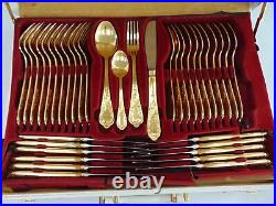 NIVELLA SOLINGEN 24ct Gold Plated 70pc Cutlery Set For 12 People With Case S46