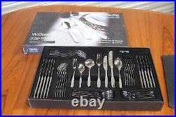 New 42 Piece 6 Six People Arthur Price Willow Cutlery 18/10 Stainless Steel Set