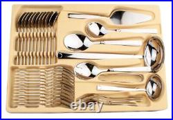 New 72 Pc Silver Cutlery Set 18/10 Stainless Steel Table Canteen Christmas Gift