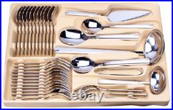New 72 Pc Silver Cutlery Set 18/10 Stainless Steel Table Canteen Christmas Gifts