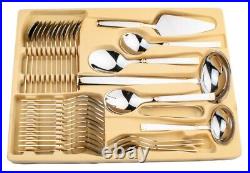 New 72 Pcs Gold Cutlery Set 18/10 Stainless Steel Table Canteen Christmas Gift