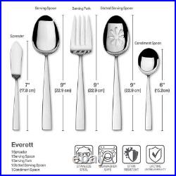 New Mikasa 5276418 Everett 101 Piece 18/10 Stainless Steel Flatware Cutlery Set