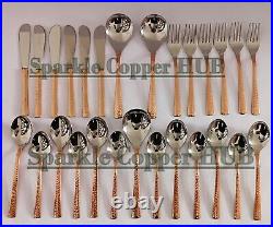 New Pure Copper Stainless Steel Flatware Silverware 27 Piece Western Cutlery Set