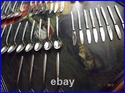 Noritake cutlery set/job lot of 49 in vintage snakeskin box knives/forks/spoons