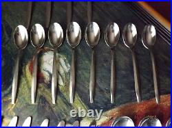 Noritake cutlery set/job lot of 49 in vintage snakeskin box knives/forks/spoons
