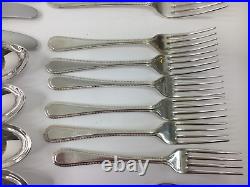 OSBORNE Silversmiths Cutlery Bead Pattern Silver Plated Cutlery 46 Pieces