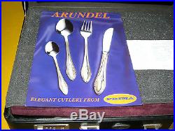 PRIMA CUTLERY SET 84 Pcs PARTIAL GOLD PLATED with 18/10 stainless steel, CASED