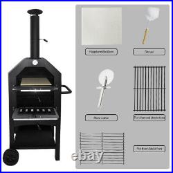 Pizza Oven Set withBread Peel Cutter Outdoor Garden Patio Barbecue Cooking BBQ