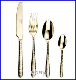 Premium 32 Piece Titanium Coating Hammered Design Stainless Steel Cutlery Set