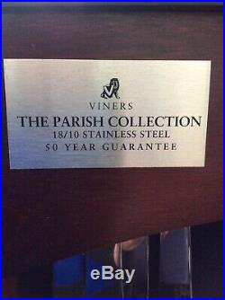 Rare Viners parish collection 100 Piece 18-10 Stainless Steel Cutlery Set Unused