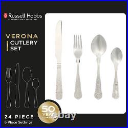 Russell Hobbs Verona Cutlery Set 72 Piece 18/10 Stainless Steel for 18 People