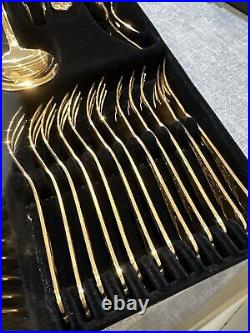 SBS Bestecke Solingen 23/24 Carat Gold Plated Cutlery Complete 108 Pc Set