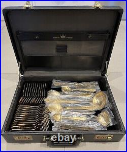 SBS Bestecke Solingen 23/24 Carat Gold Plated Cutlery Complete 70 Pc Set. Unused