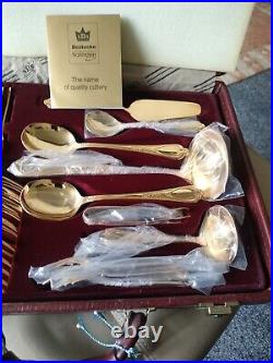 SBS Bestecke Solingen 23/24 Hard Gold Carat Plated 70 Piece Cutlery Set