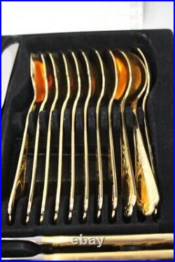 SBS SOLINGEN BESTECKE 70pc 23/24 Carat Gold-Plated Cutlery Service for 12 M30