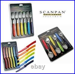 SCANPAN Soft Touch Spectrum 18 Piece Steak Knife, Fork & Table Spoon Cutlery Set